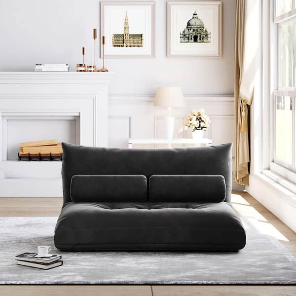 Black Adjule Folding Futon Sofa