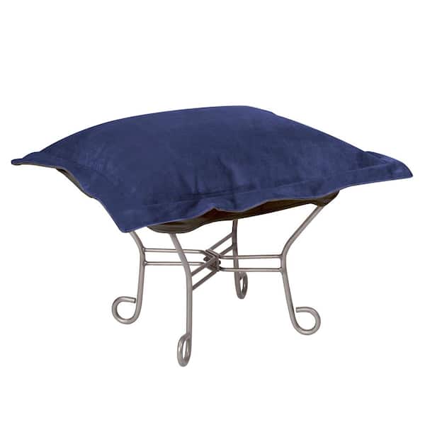 Marley Forrest Puff Bella Blue Scroll Ottoman