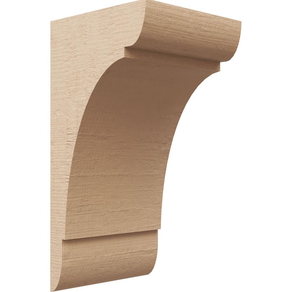Ekena Millwork 4 in. x 12 in. x 8 in.Classic Huntington Rough Cedar Woodgrain TimberThane Corbel, Primed Tan