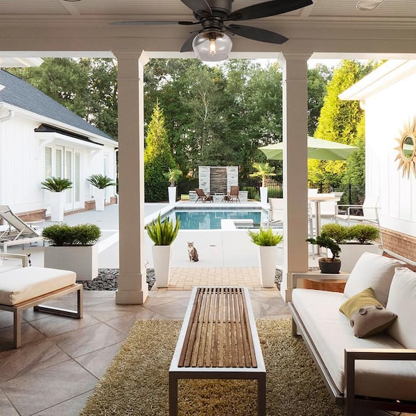 Stoneridge 52 in. LED Indoor/Outdoor Bronze Hugger Ceiling Fan with Light Kit