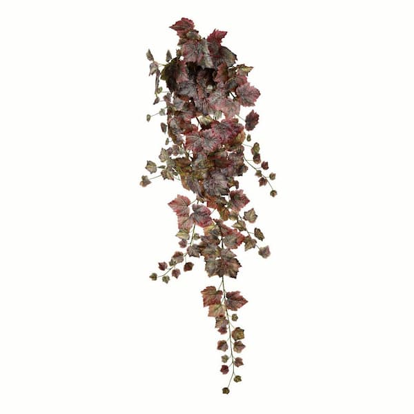 Vickerman 51 in. Burgundy Artificial Grape Leaf Ivy Hanging Basket
