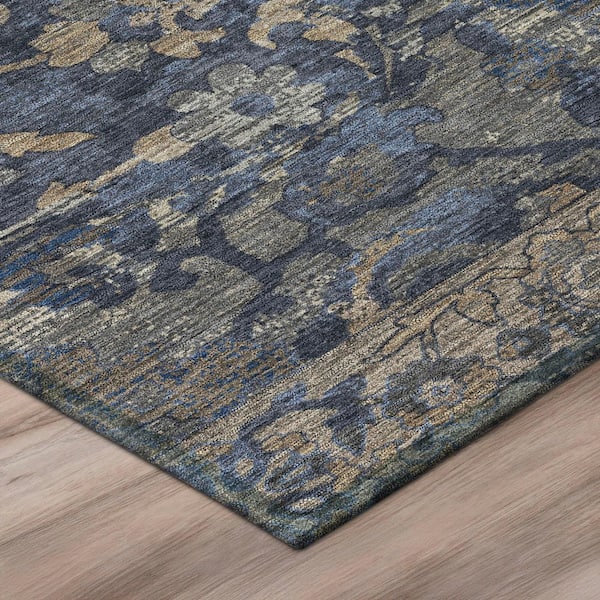 Chantille Machine Washable Indoor/Outdoor Abstract ACN3165 Navy 8 ft. x 10 ft. Area Rug