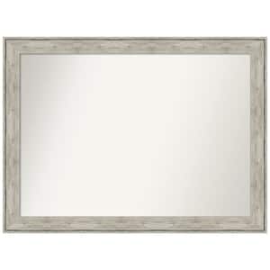 Crackled Metallic 43 in. x 32 in. Non-Beveled Rustic Rectangle Framed Wall Mirror in Silver