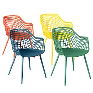 Colorful Kids Chair Set Child-Size Chairs with Metal Legs Toddler Furniture (Set of 4)