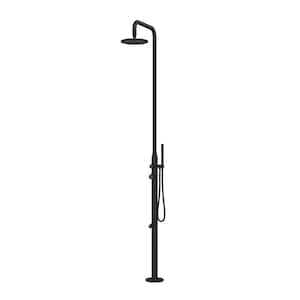 Pipeline Outdoor Single Handle 1-Spray Shower Faucet 2.5 GPM with Hand Shower in. Matte Black