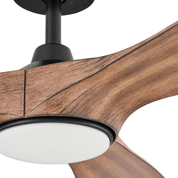 TOZING 52 in. Indoor Solid Red Wood Low Profile Semi Flush