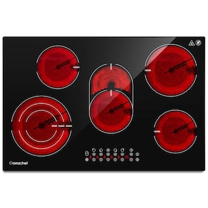 30 in. 5 Elements Electric Cooktop in Black With 4 Burners, 9 Heating Level, Timer and Safety Lock, Sensor Touch Control