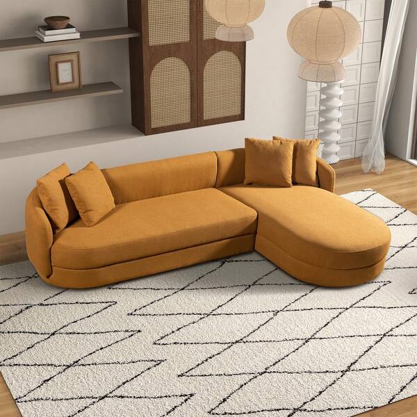 Ashcroft Furniture Co Arbury 118 in. Japandi Style L-Shaped
