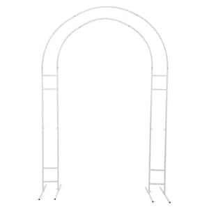 86.7 in. x 59.1 in. White Metal Double Tube Wedding Arch Backdrop Decoration Stand Arbor
