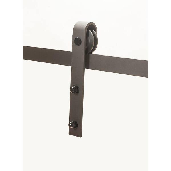 78 in. Soft Close Espresso Solid Steel Sliding Rolling Barn Door Hardware Kit for Single Wood Doors