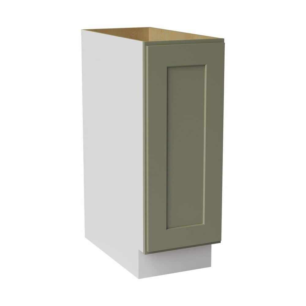 12 in. W x 24 in. D x 34.5 in. H Ready to Assemble Solid Wood Shaker Base Spice Rack Kitchen Cabinet in Sage Green price history on PriceWatchPro
