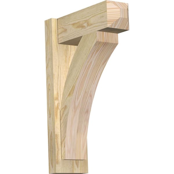 Ekena Millwork 6 in. x 24 in. x 16 in. Douglas Fir Thorton Craftsman Rough Sawn Outlooker