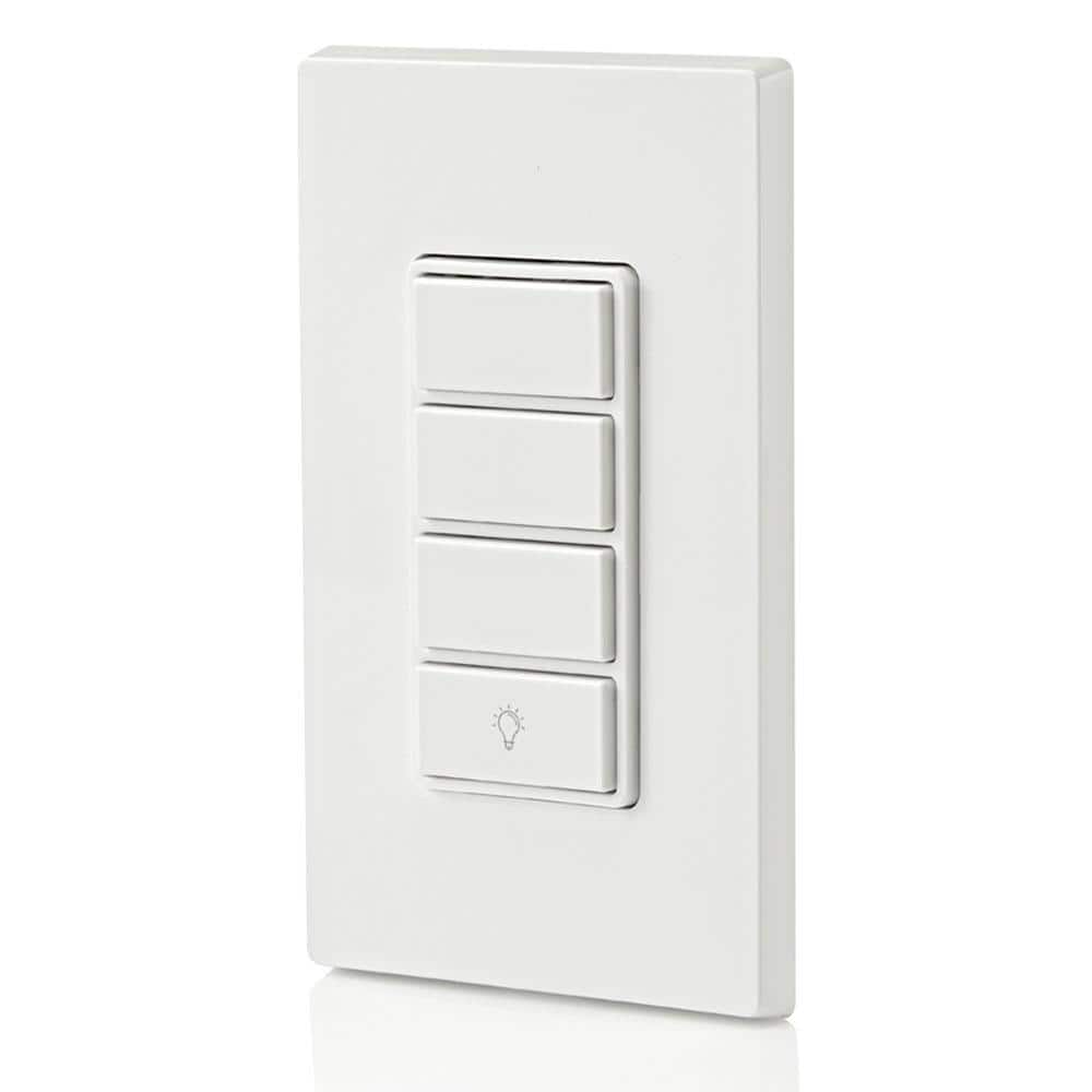 White Wi-Fi Smart Scene Controller Switch with Voice Control