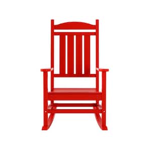 Kenly Red Classic Plastic Outdoor Rocking Chair