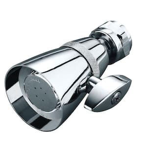3-Spray 1.5 in. Single Wall Mount Fixed Adjustable Shower Head in Polished Chrome