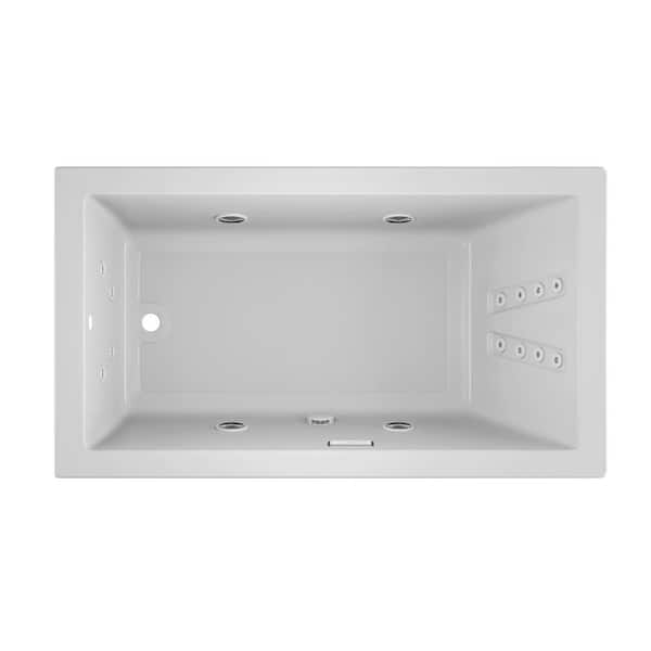 JACUZZI SOLNA 66 in. x 36 in. Rectangular Whirlpool Bathtub with Left Drain in White