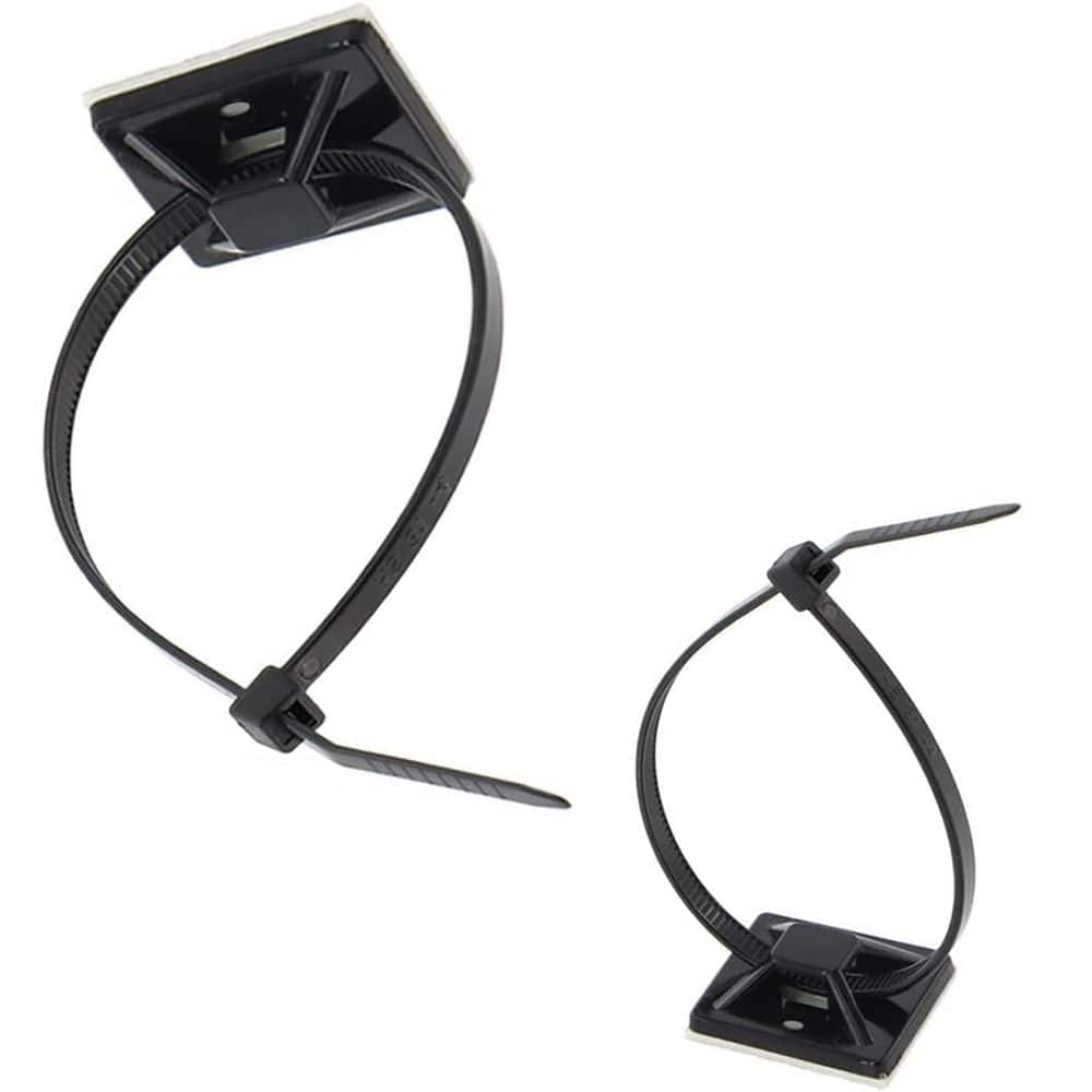 Self Adhesive Cable Zip Tie Mounts 1 in. with 8 in. Zip Ties Black UV Protected Outdoor Large 100-Pack price history on PriceWatchPro