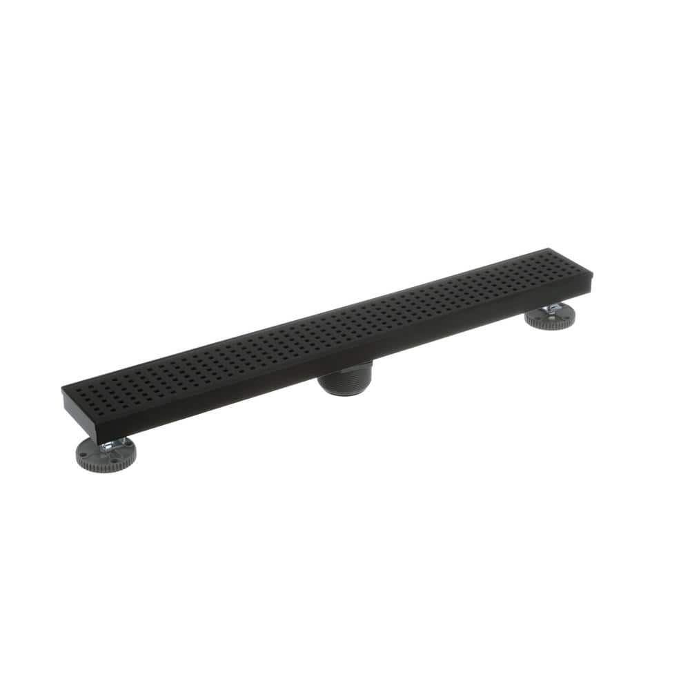 HYDROWARE HYD-0007 24 Linear Grid Shower Drain Finish: Matte Black