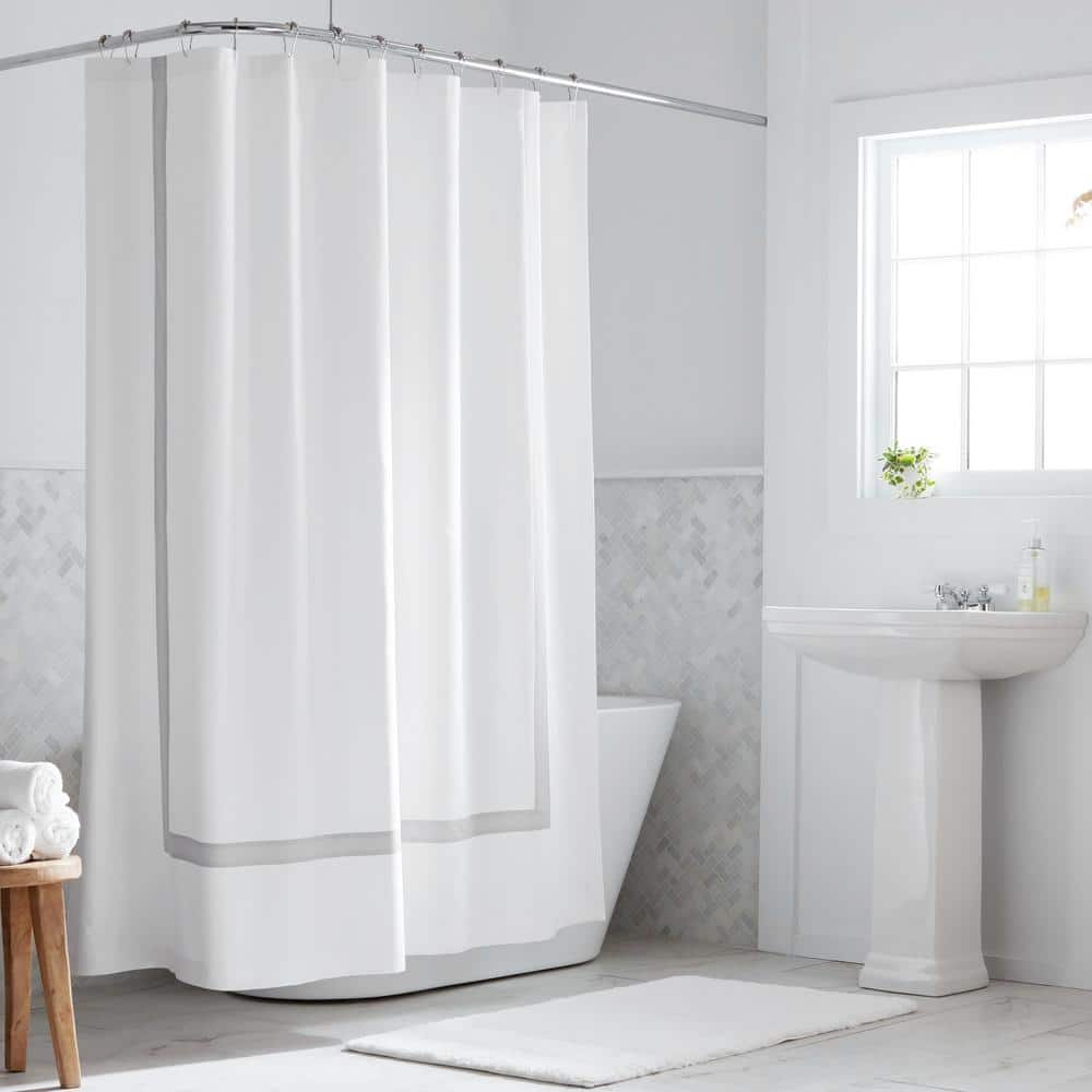 Details about   Hotel Collection Shower Curtain White/Gray 72x72 