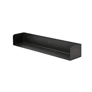 SHOWCASE 31.5 in. x 5.9 in. x 4.5 in. Black Steel Metal Decorative Wall Shelf with Brackets