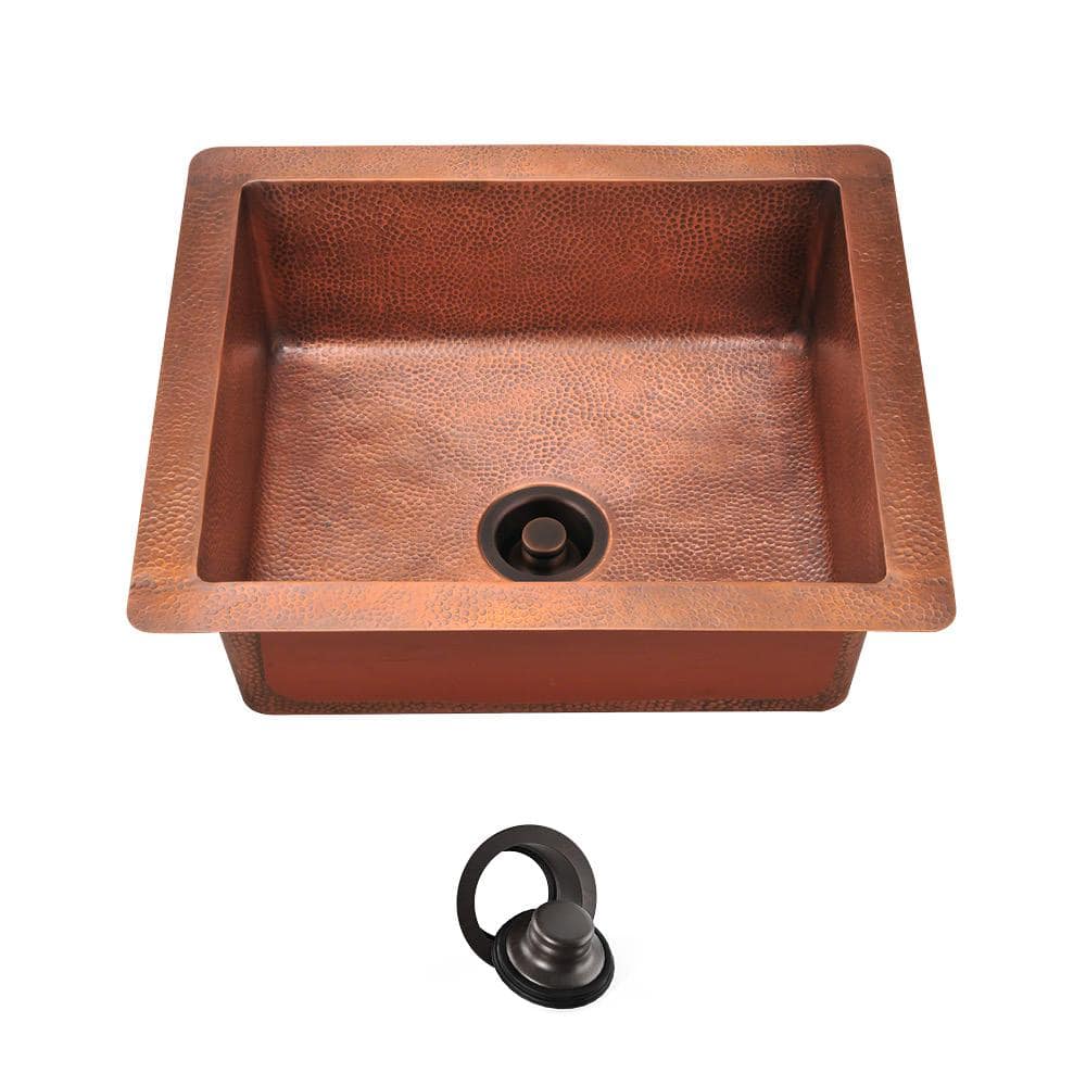 MR Direct Undermount Copper 25 In Single Bowl Kitchen Sink With Flange   Copper Mr Direct Undermount Kitchen Sinks 904 Fl 64 1000 