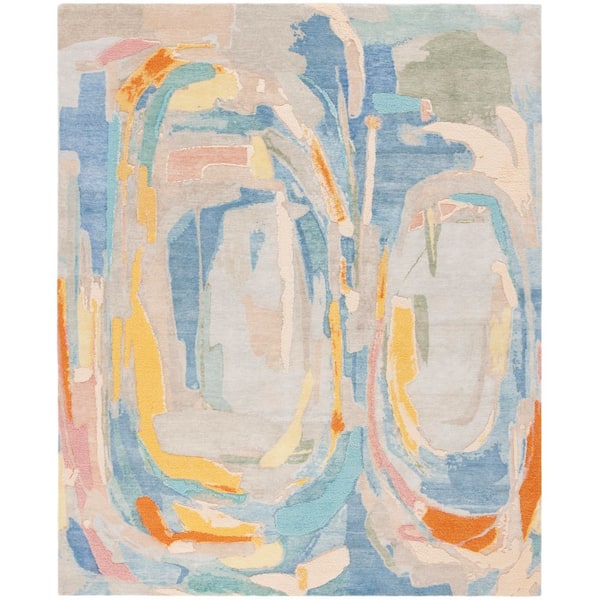 Saint Tropez 8 ft. x 10 ft. Blue/Gray Abstract Area Rug