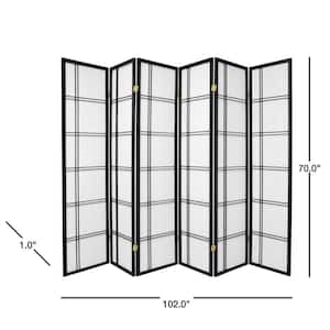 6 ft. Black 6-Panel Room Divider