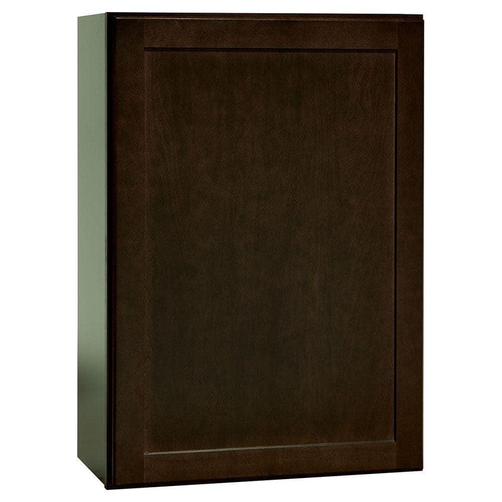 Hampton Bay Shaker Assembled 30x18x12 in. Wall Flex Kitchen Cabinet with Shelves and Dividers in Java KWFC3018-JM