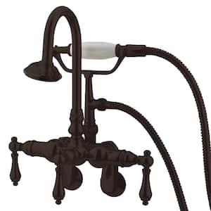 Traditional Adjustable Center 3-Handle Claw Foot Tub Faucet with Handshower in Oil Rubbed Bronze