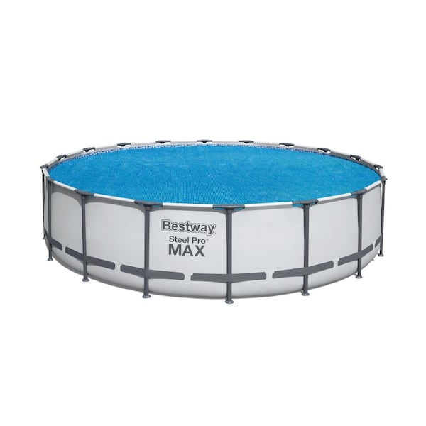 Bestway Flowclear 18 ft. Round Floating Solar Pool Cover for Above-Ground  Pools