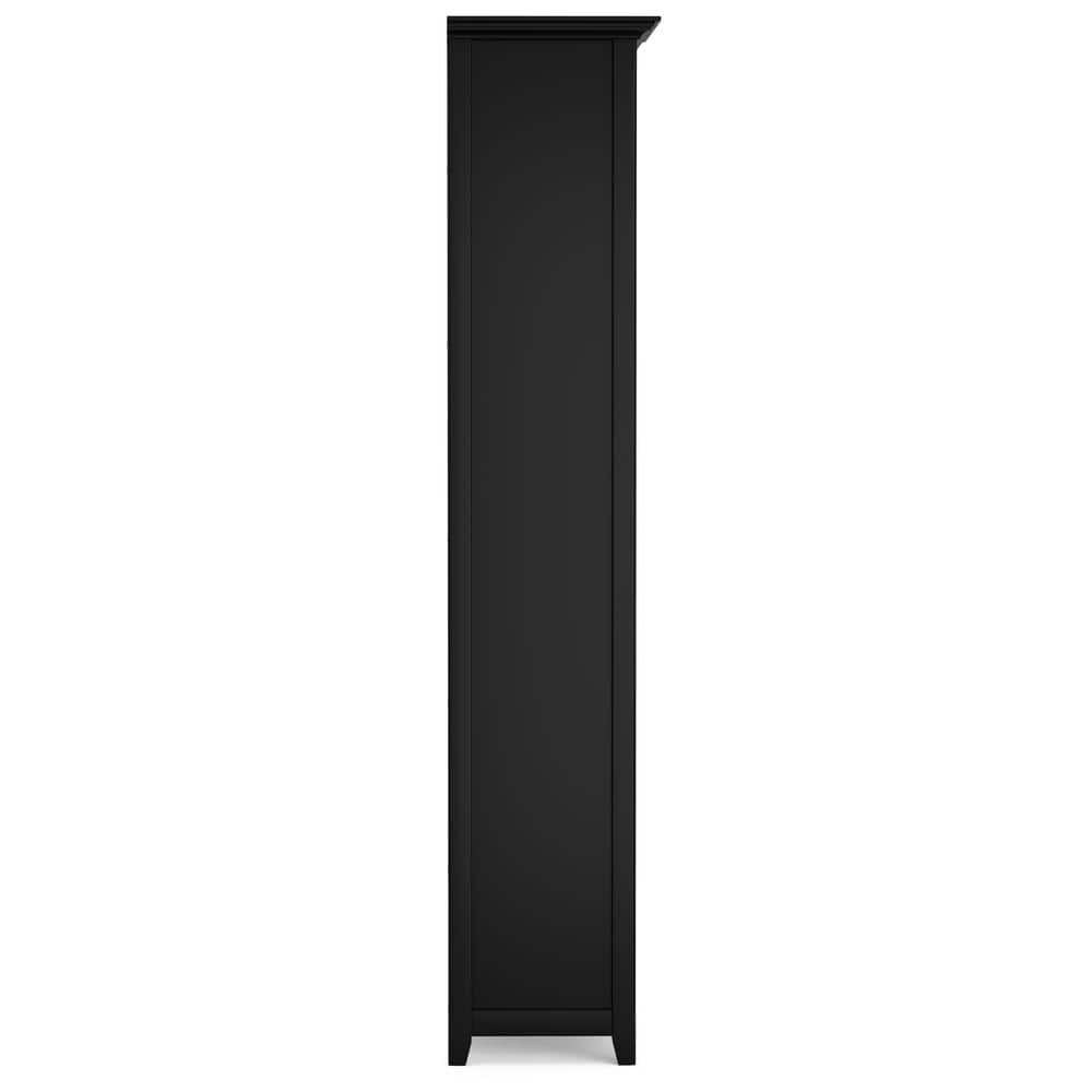 Amherst Adjustable 70'' Solid Wood 5-Shelf Bookcase in Black