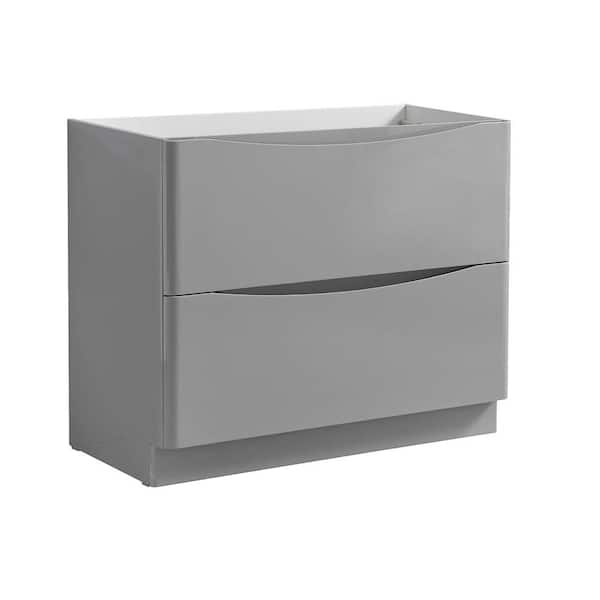 Fresca Tuscany 40 in. Modern Bath Vanity Cabinet Only in Glossy Gray