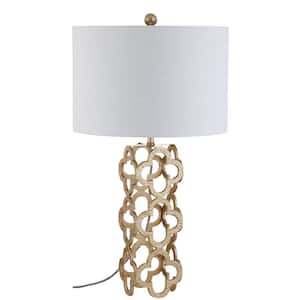 Oliver 26.5 in. Gold Metal Quatrefoil Table Lamp