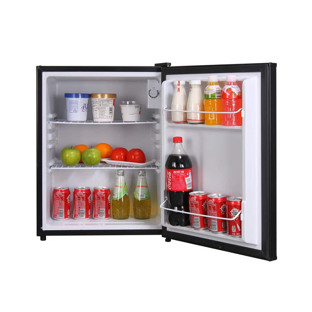 Compact Black Freestanding Smart Refrigerator with Reversible Door
