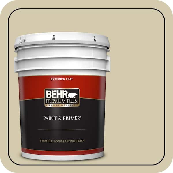 BEHR PREMIUM PLUS 5 gal. #PPU9-12 Prairie House Flat Exterior Paint & Primer