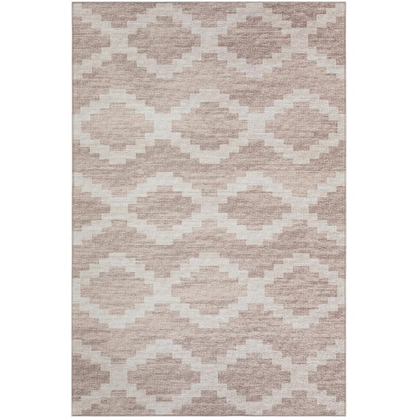Addison Rugs Yuma Beige 8 ft. x 10 ft. Geometric Indoor/Outdoor Washable Area Rug