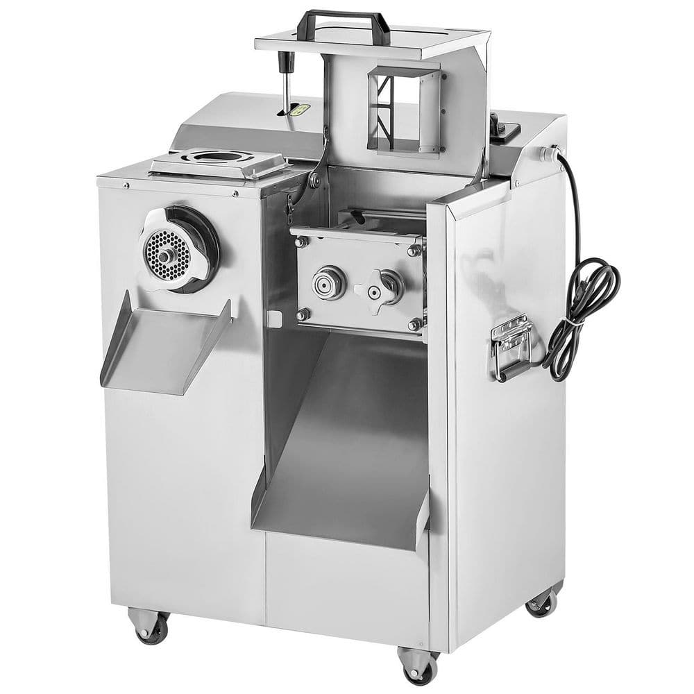 Meat Grinder, 14 lbs. / Min Electric Meat Grinder,Sausage Stuffer with Blade, Grinding Plate, Sausage Maker in Silver