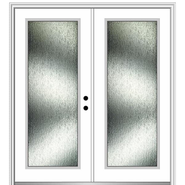 MMI Door Rain Glass 64 in. x 80 in. Left-Hand Inswing Full Lite Primed Prehung Front Door on 4-9/16 in. Frame