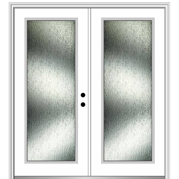 MMI Door Rain Glass 64 in. x 80 in. Left-Hand Inswing Full Lite Primed Prehung Front Door on 6-9/16 in. Frame