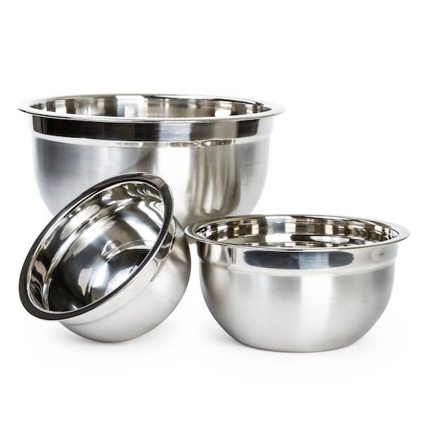 LEXI HOME Heavy Duty Stainless Steel German 3 Large Nested Mixing Bowl Set