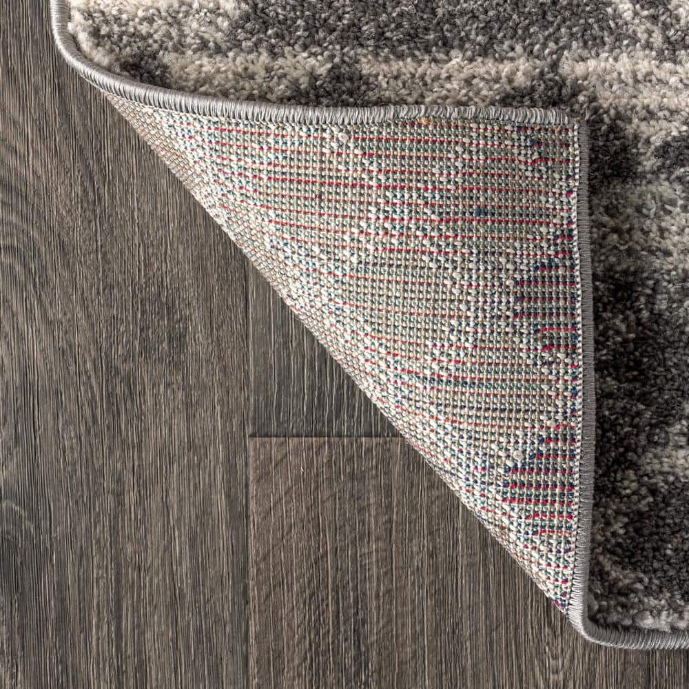 Reversible Geometric Gray Synthetic 3x5 Area Rug