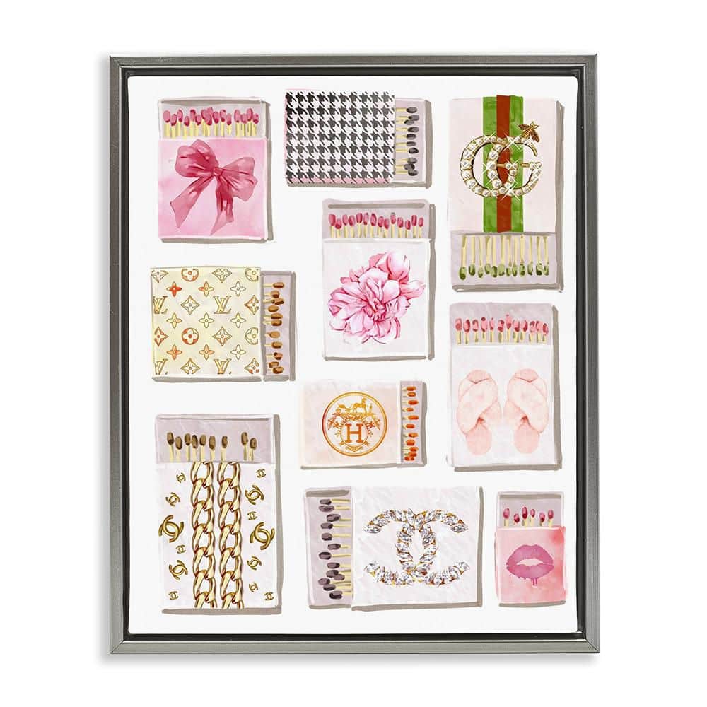 Glam Girl Matchboxes by Ziwei Li 1 Piece Gray Floater Frame Abstract Graphic Art Print 31 in. x 25 in. price history on PriceWatchPro