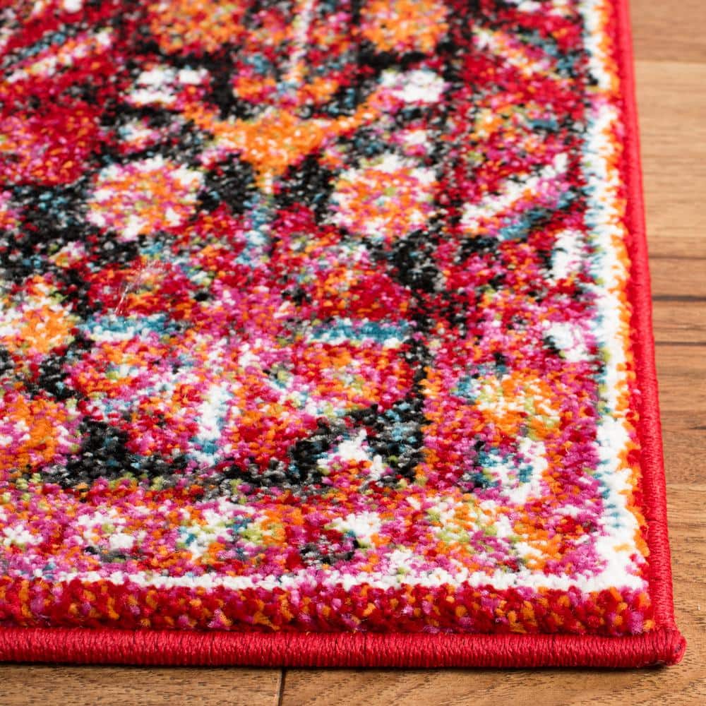 Elysian Red & Multi Round Oriental Accent Rug, 47" Synthetic