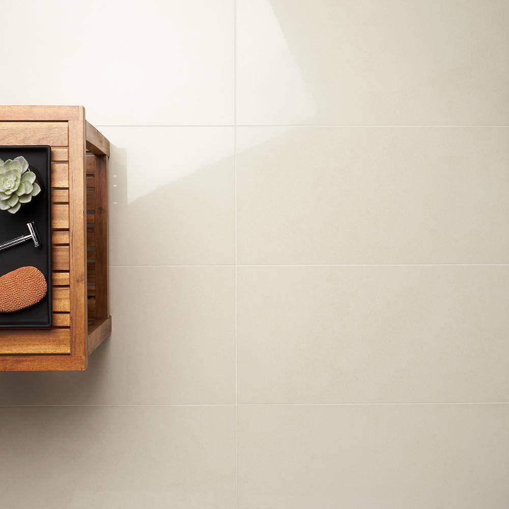 ToughTech 12" x 24" Polished White Porcelain Tile