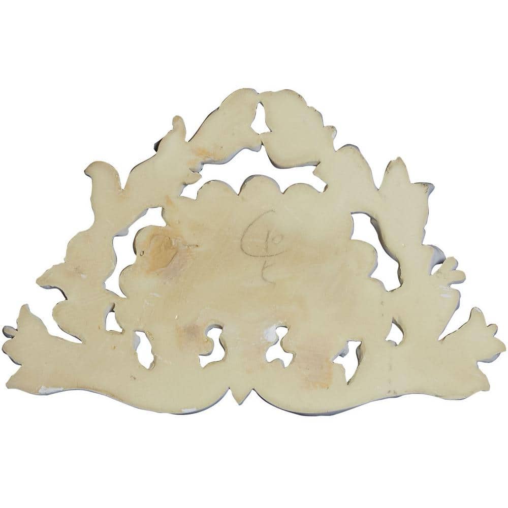 White Polyurethane Shell Center Onlay Scroll 10.5'' H x 12'' W