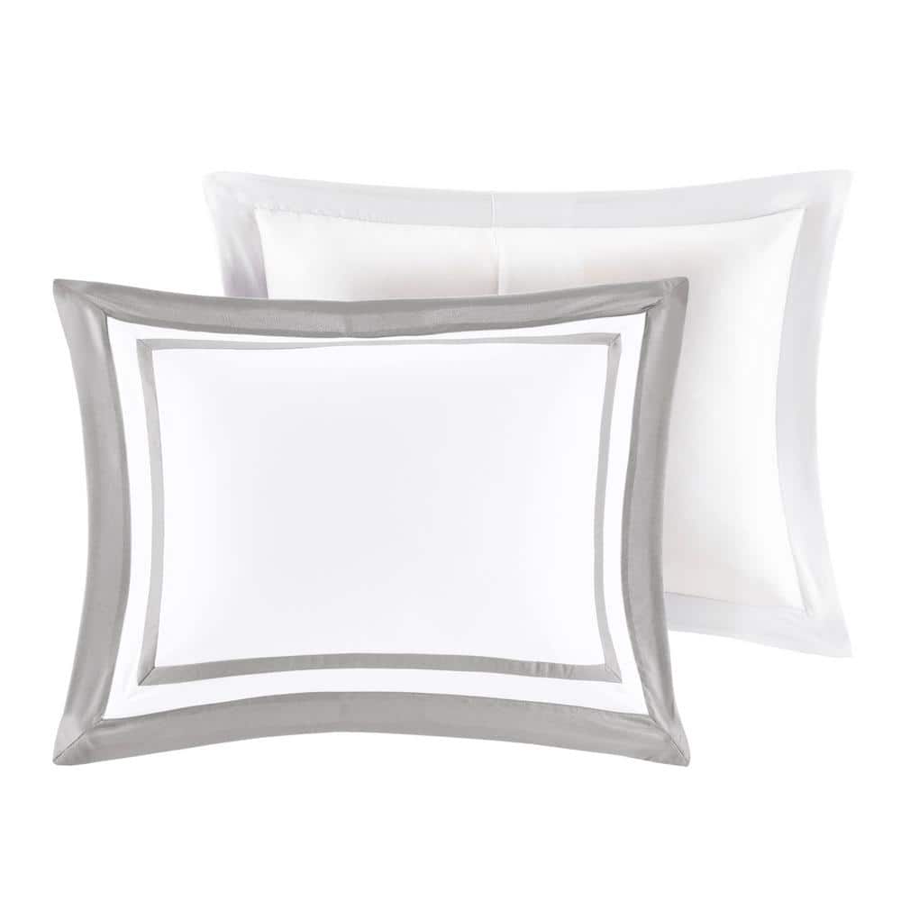 Madison Park Heritage King Microfiber 8-Piece Bedding Set in Gray