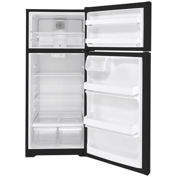 Reviews For Ge 17 5 Cu Ft Top Freezer Refrigerator In Black Energy Star Gte18dtnrbb The Home Depot