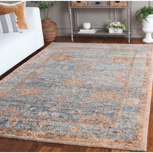 Samarkand 6 ft. x 9 ft. Light Blue/Beige Oriental Area Rug