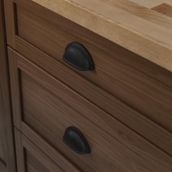 Liberty Liberty Essentials 3 in. (76 mm) Matte Black Cabinet Drawer Cup Pull  (12-Pack) P34704C-FB-B - The Home Depot