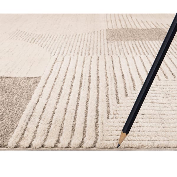 Retro Gray 7 ft. x 9 ft. Contemporary Area Rug